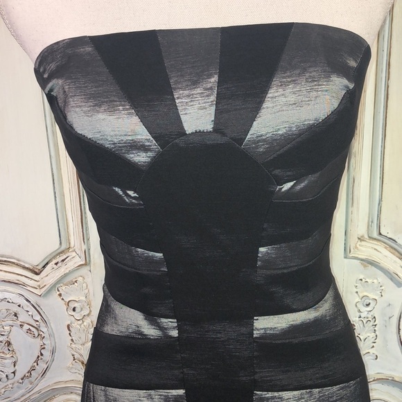 Jessica McClintock Strapless SunBurst Graphic Panels Dress Size 4 Prom, Wedding - Picture 4 of 9